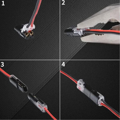🔌2-Pin Solderless Wire Connector – Compact Plug for LED Strips & 18–22 AWG Cables