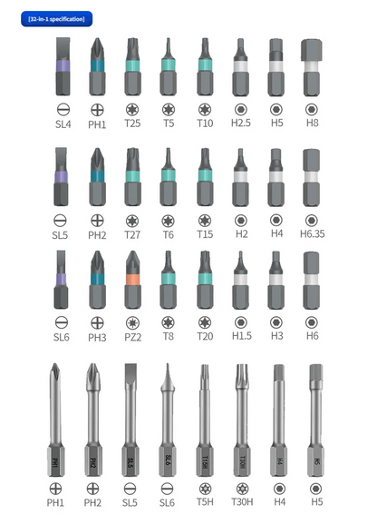 👍24 in 1 DlY Screwdriver Set,Compact and Portable Ratchet Screw0driver SetHome Repair Tool Box