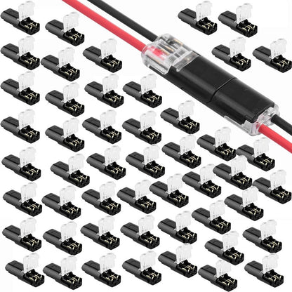 🔌2-Pin Solderless Wire Connector – Compact Plug for LED Strips & 18–22 AWG Cables